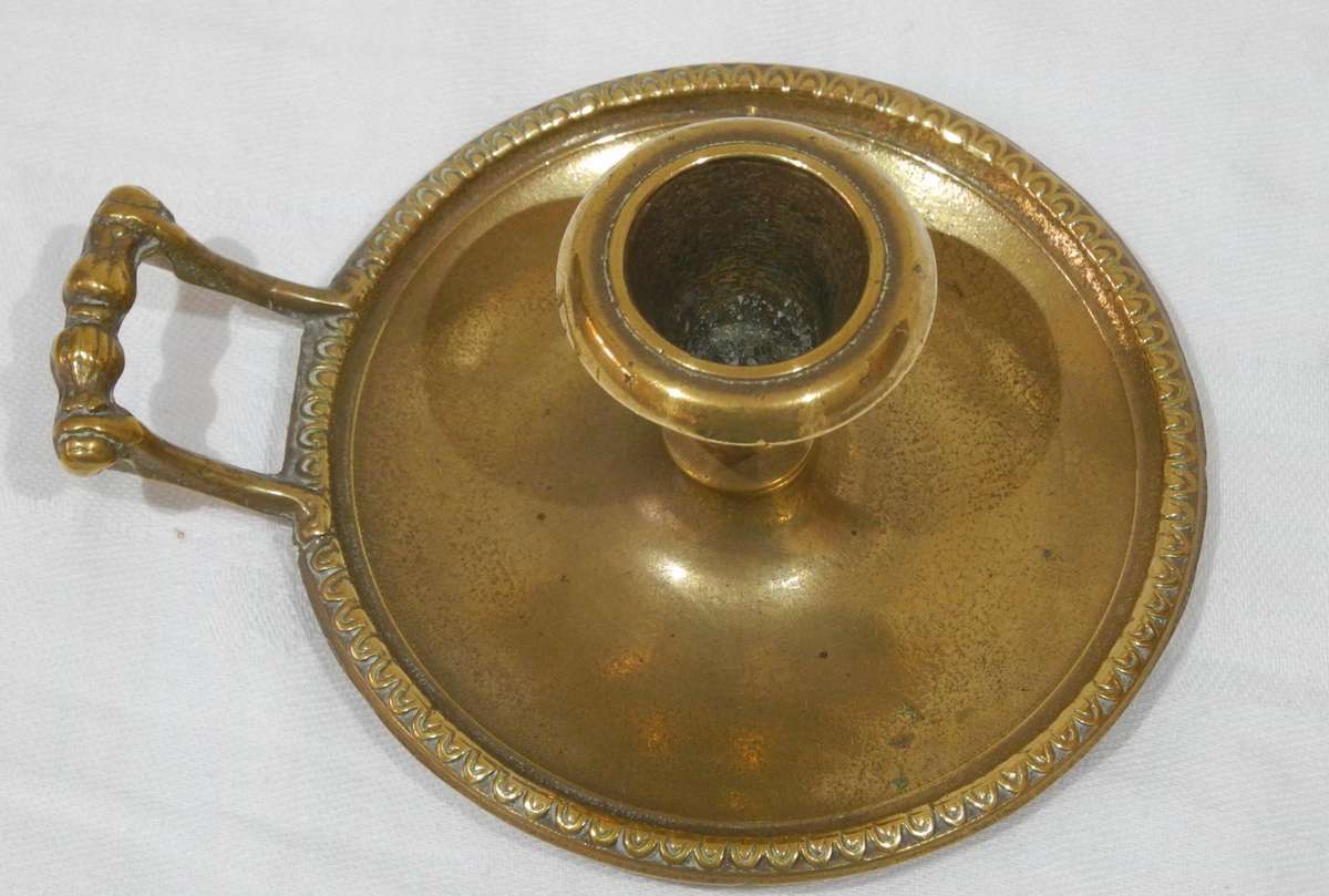 Vintage Brass Chamber Candlestick Holder