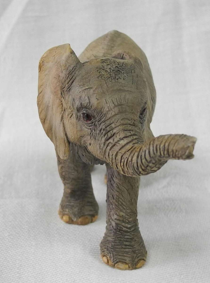 Vintage Country Artists Hand Painted Elephant Calf
