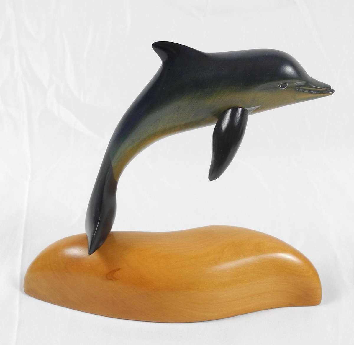 Fins of Knysna Beautifully Handcrafted Yellowwood Dolphin Sculpture