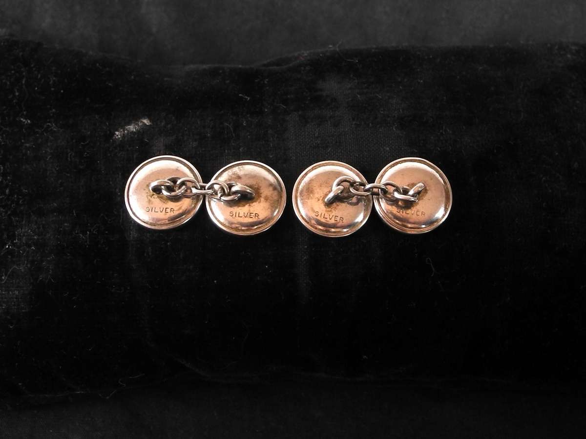 Vintage Silver and Mother of Pearl Cuff Links (6.0g)