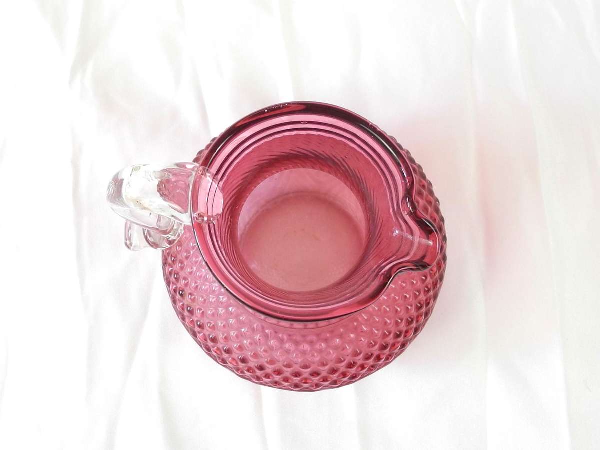 Vintage Pilgrim Glass Small Cranberry Pitcher