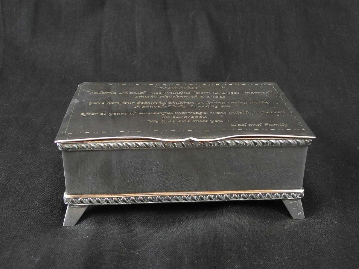 Vintage Silver-Plated Memorial Keepsake Box