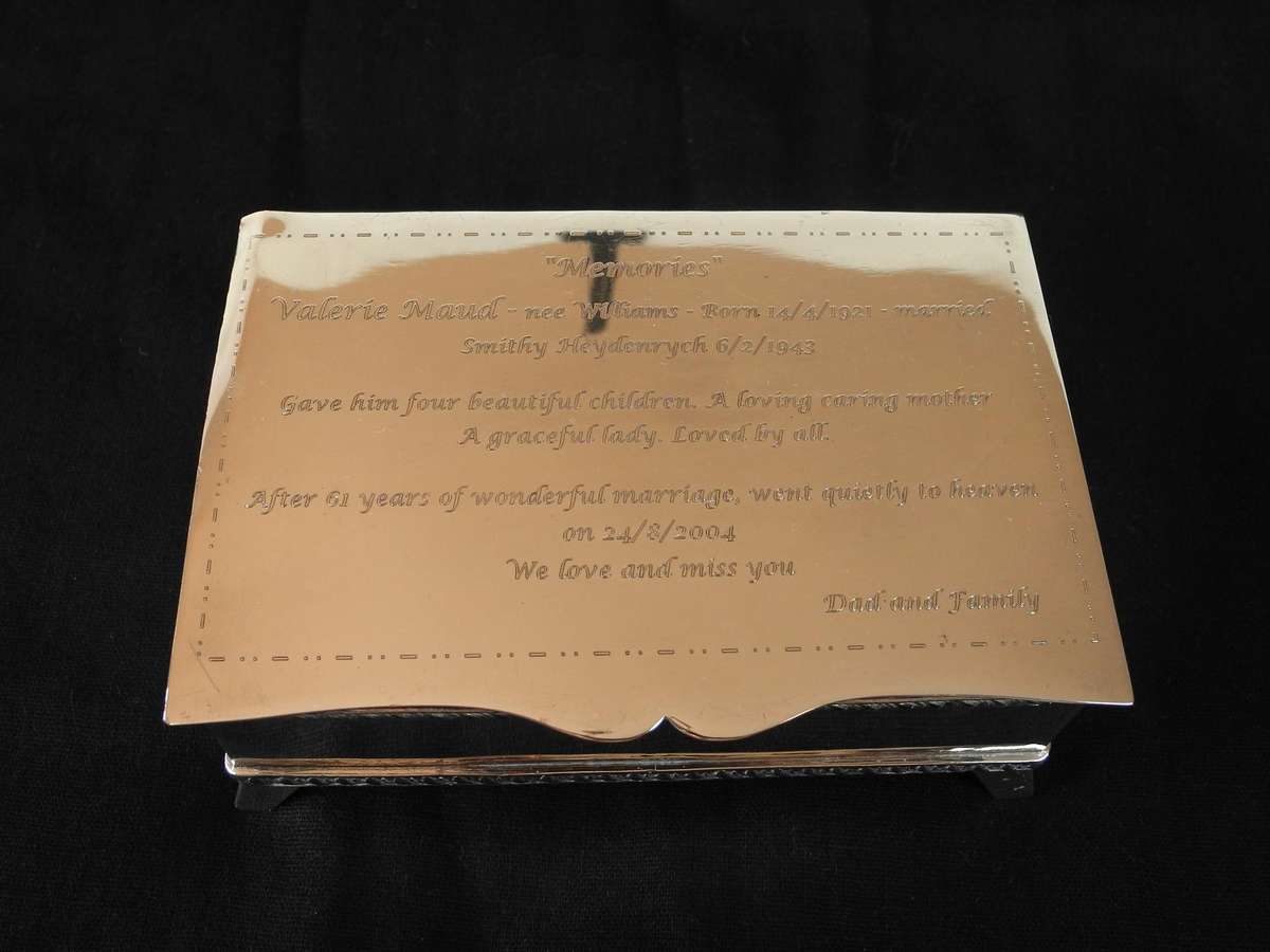 Vintage Silver-Plated Memorial Keepsake Box
