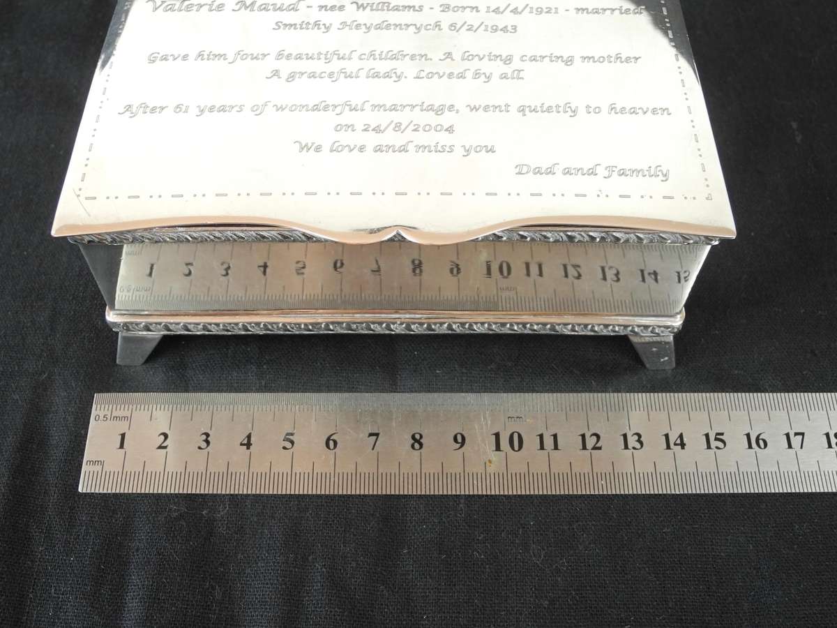 Vintage Silver-Plated Memorial Keepsake Box