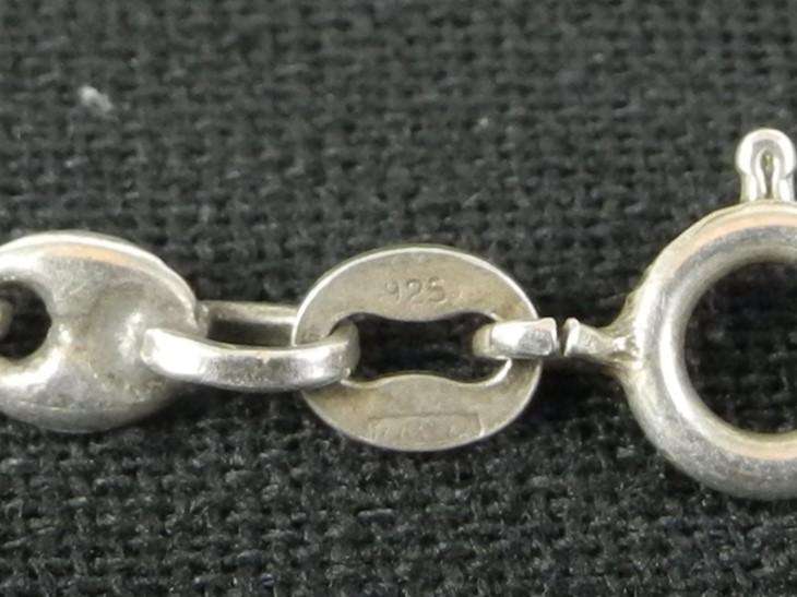 Vintage Large Sterling Silver and Mother of Pearl Pendant on Sterling Silver Chain (40.5g)