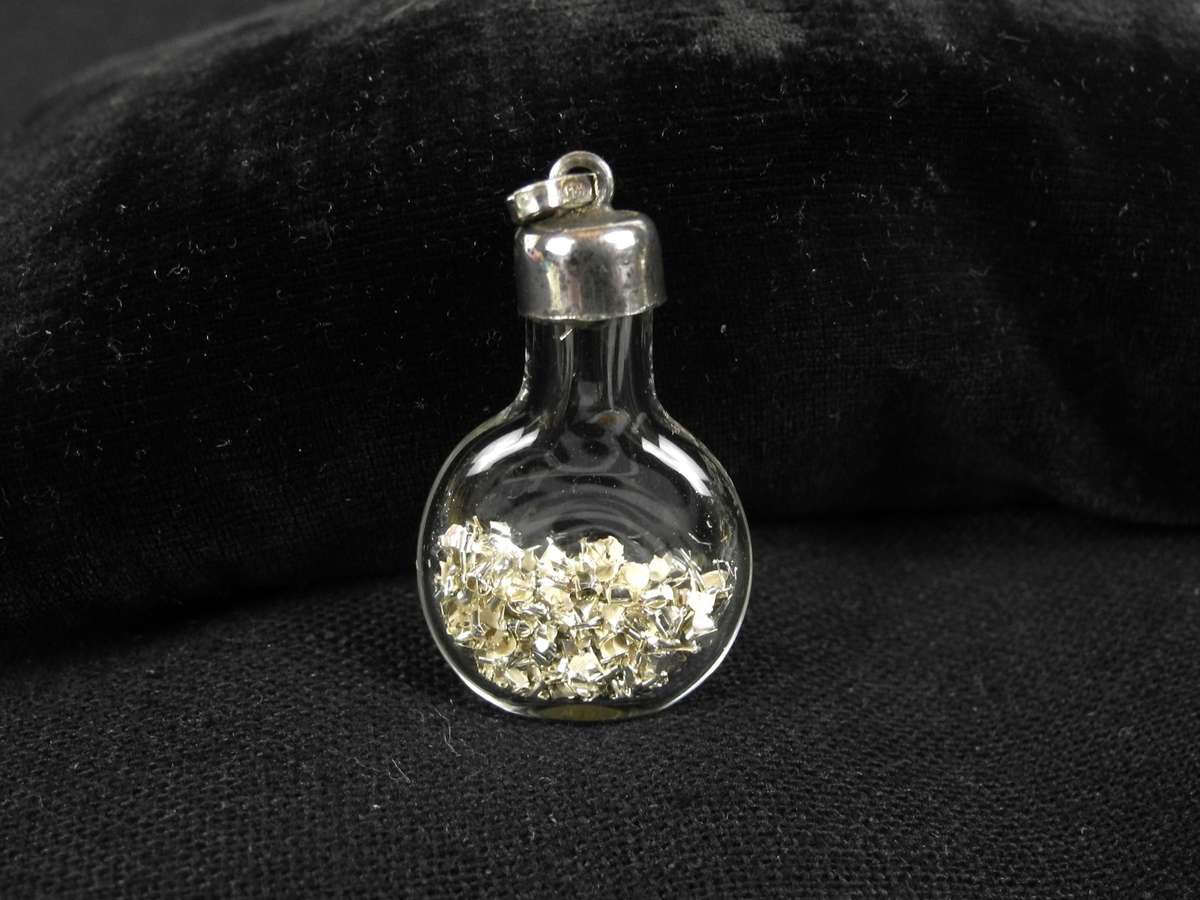 Vintage Sterling Silver and Glass Shaker Pendant