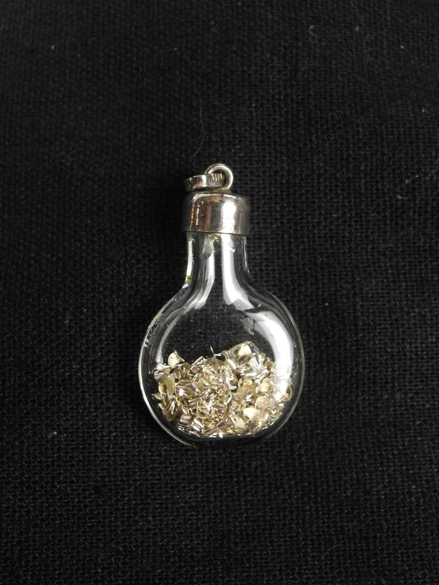 Vintage Sterling Silver and Glass Shaker Pendant