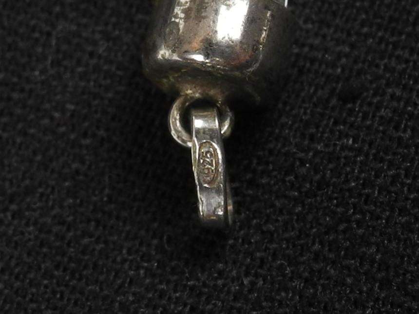 Vintage Sterling Silver and Glass Shaker Pendant
