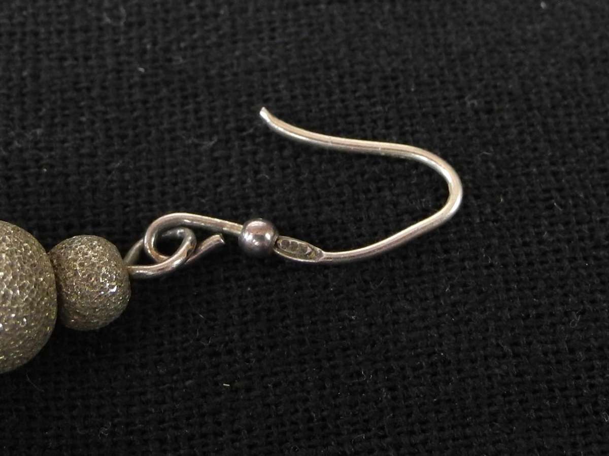 Vintage Sterling Silver, Foil and Glass Heart Pendant on Snake Chain with Matching Drop Earrings