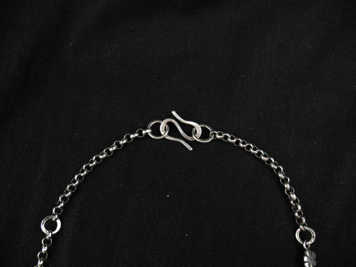 Vintage .925 Sterling Silver Chain Necklace with Floral Accents (32.9g)