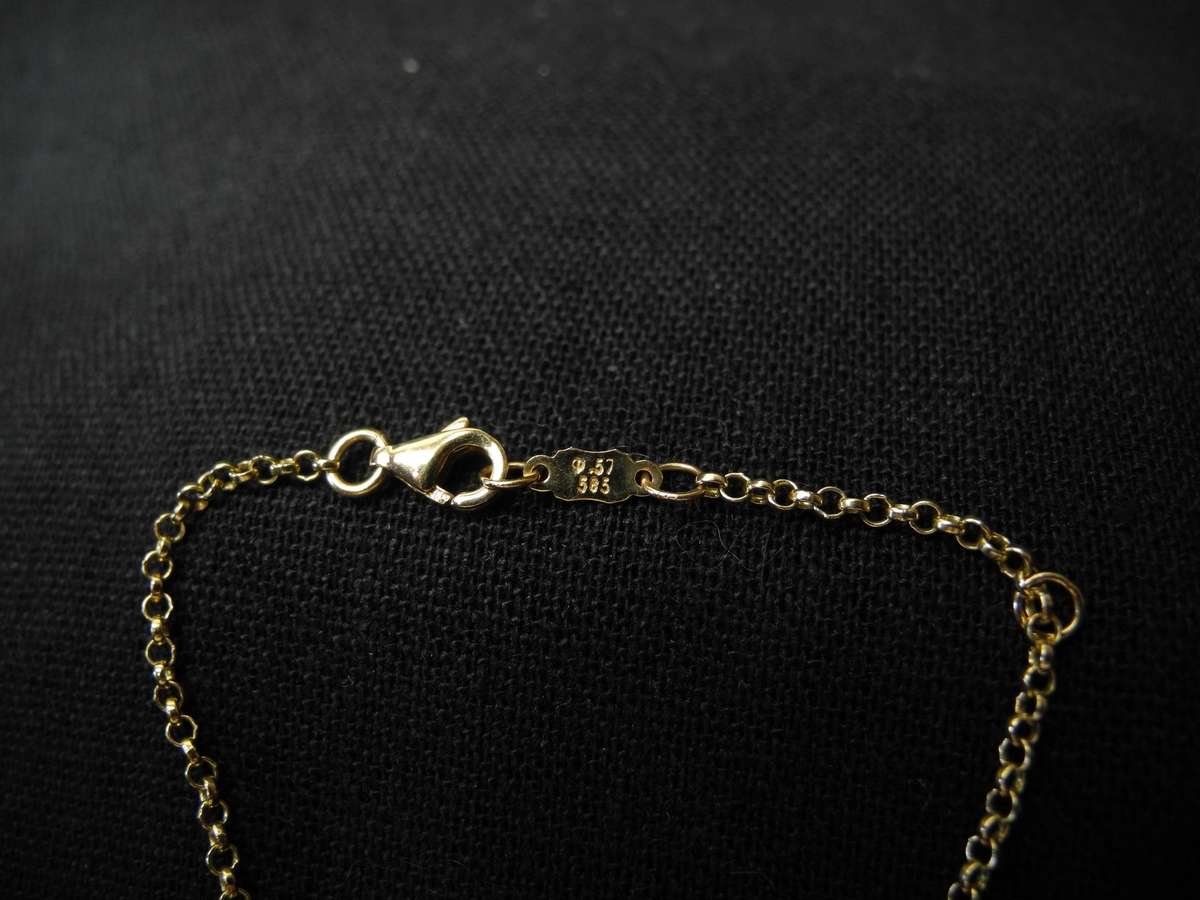 14ct Gold Evil Eye Charm Bracelet (2.3g)