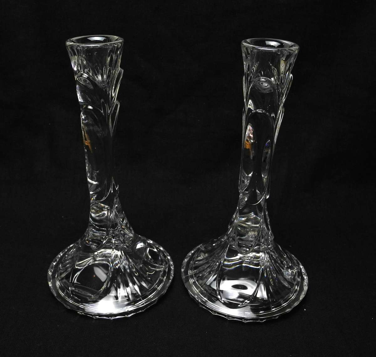 Vintage Royal Crystal Rock Candlesticks - Made in Italy