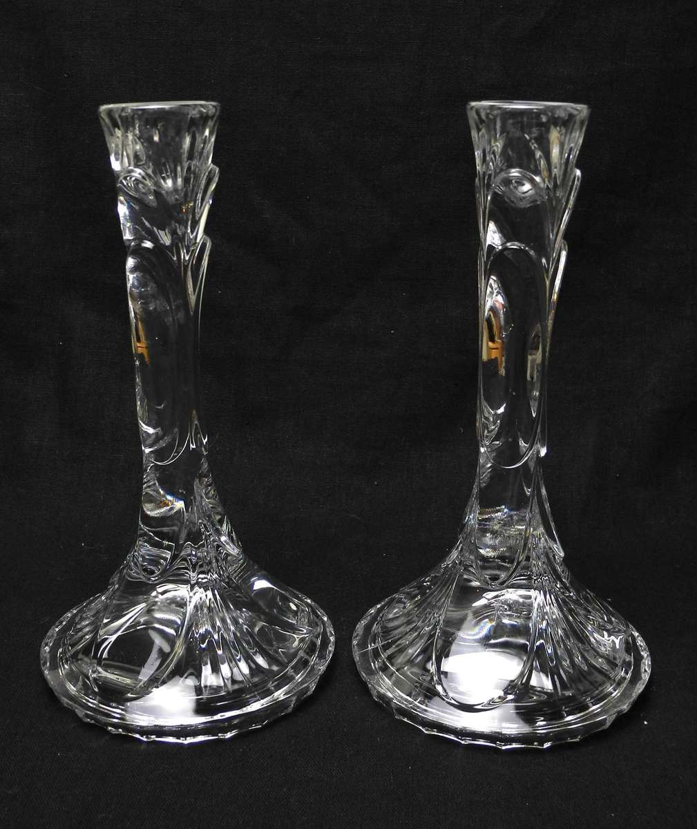 Vintage Royal Crystal Rock Candlesticks - Made in Italy