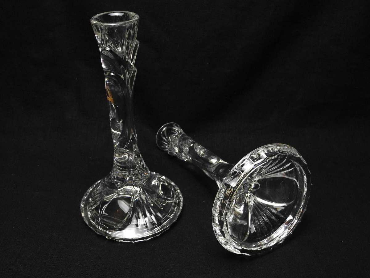 Vintage Royal Crystal Rock Candlesticks - Made in Italy