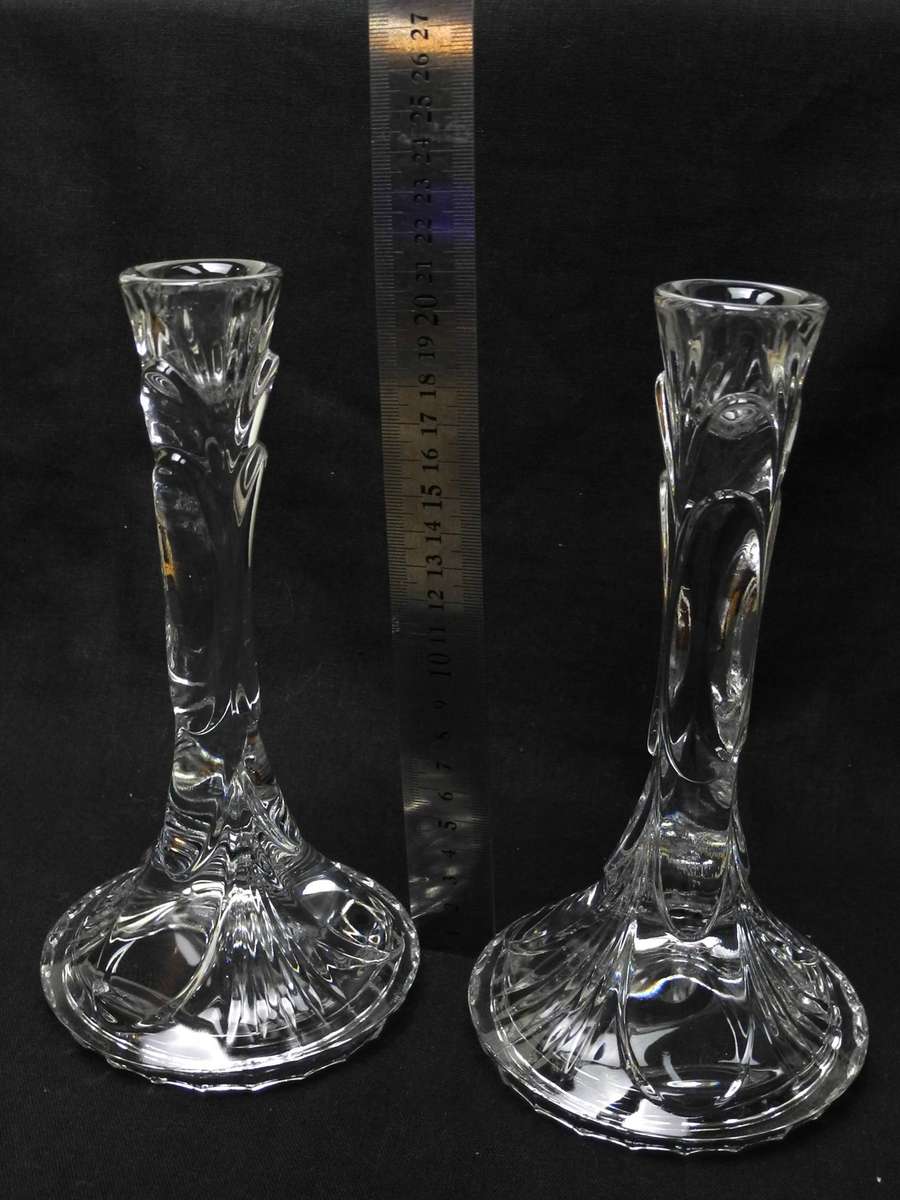 Vintage Royal Crystal Rock Candlesticks - Made in Italy