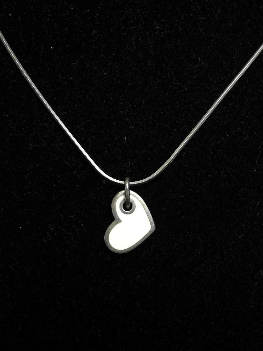 Italian "lovebites" .925 Sterling Silver Heart Necklace (4.7g)