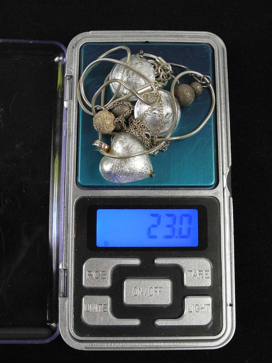 .925 Sterling Silver Silver Foil Glass Jewelry Bundle (23g)