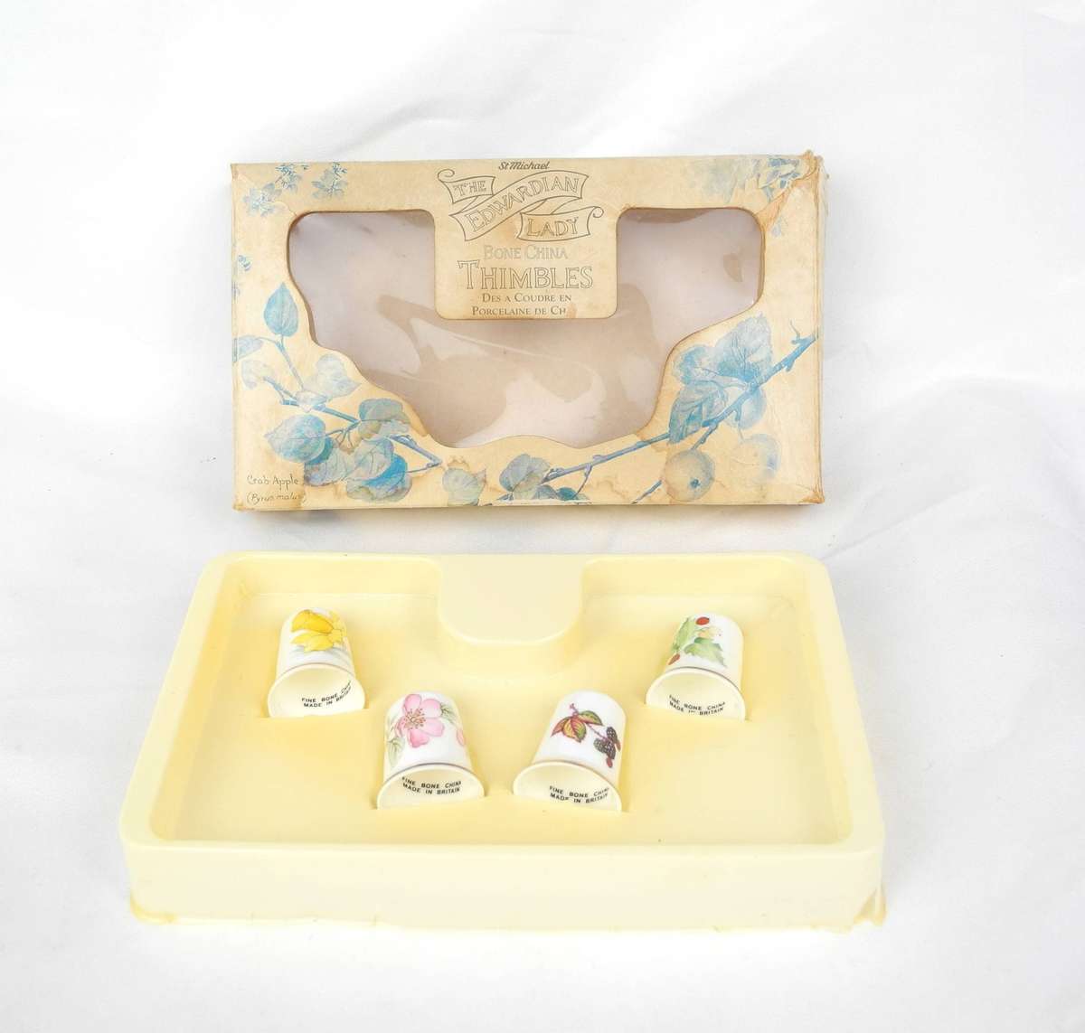 Vintage "The Edwardian Lady" Bone China Thimble Set  Made in UK