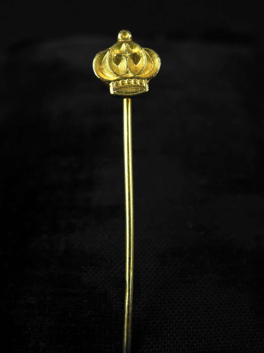 18ct Gold Regal Crown Stick Pin (1.3g)