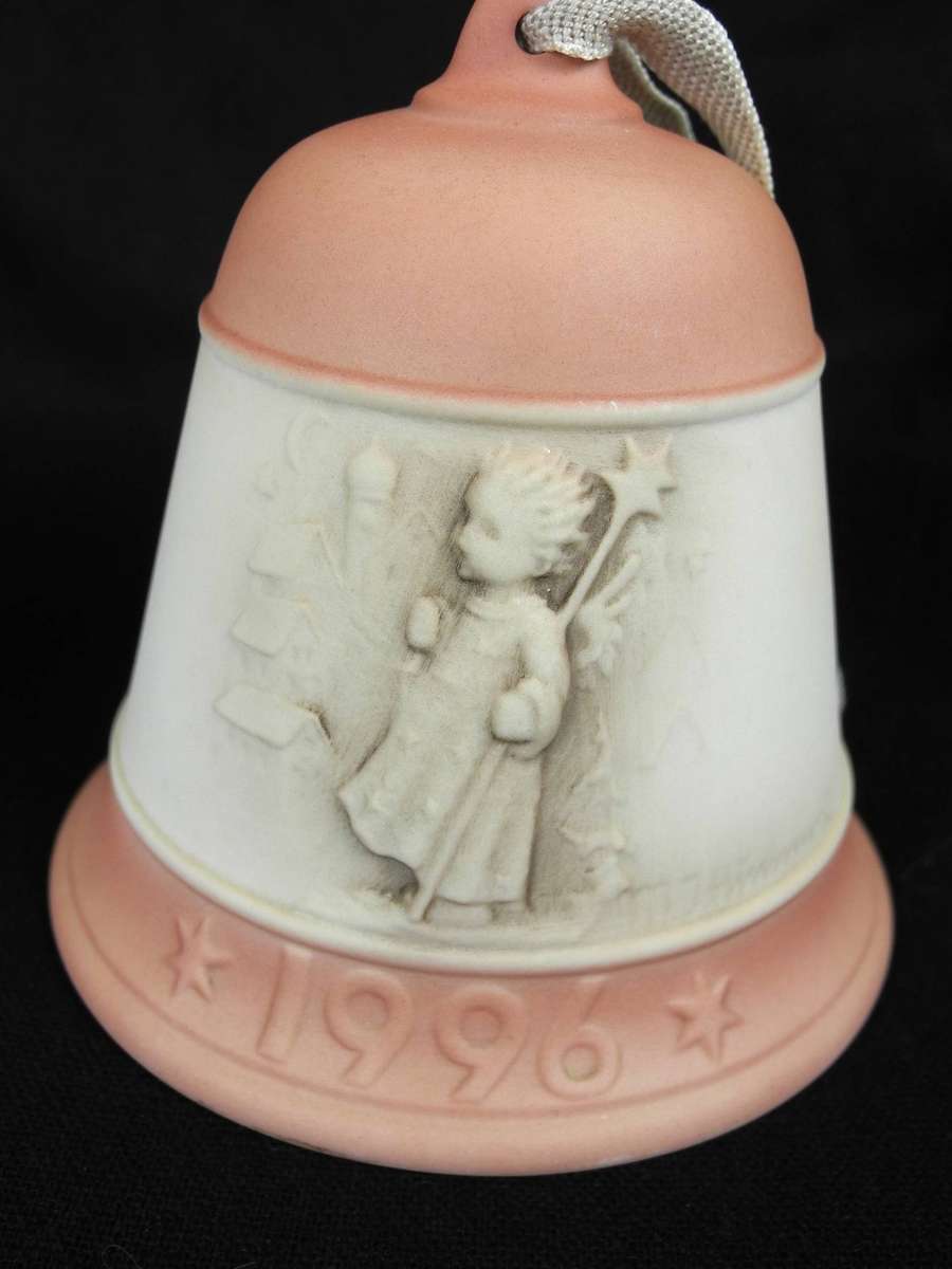 Two Vintage Porcelain Christmas Bell ornaments  Goebel and Lladro