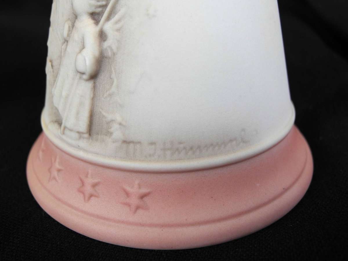 Two Vintage Porcelain Christmas Bell ornaments  Goebel and Lladro