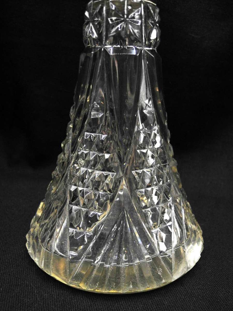 Antique Sterling Silver & Cut Crystal Glass Decanter (1921)