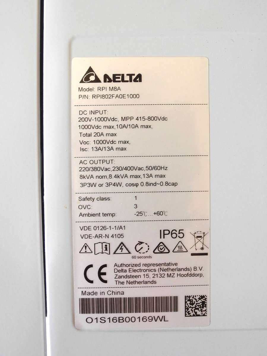 Delta RPI M8A 8kW Commercial Solar Inverter