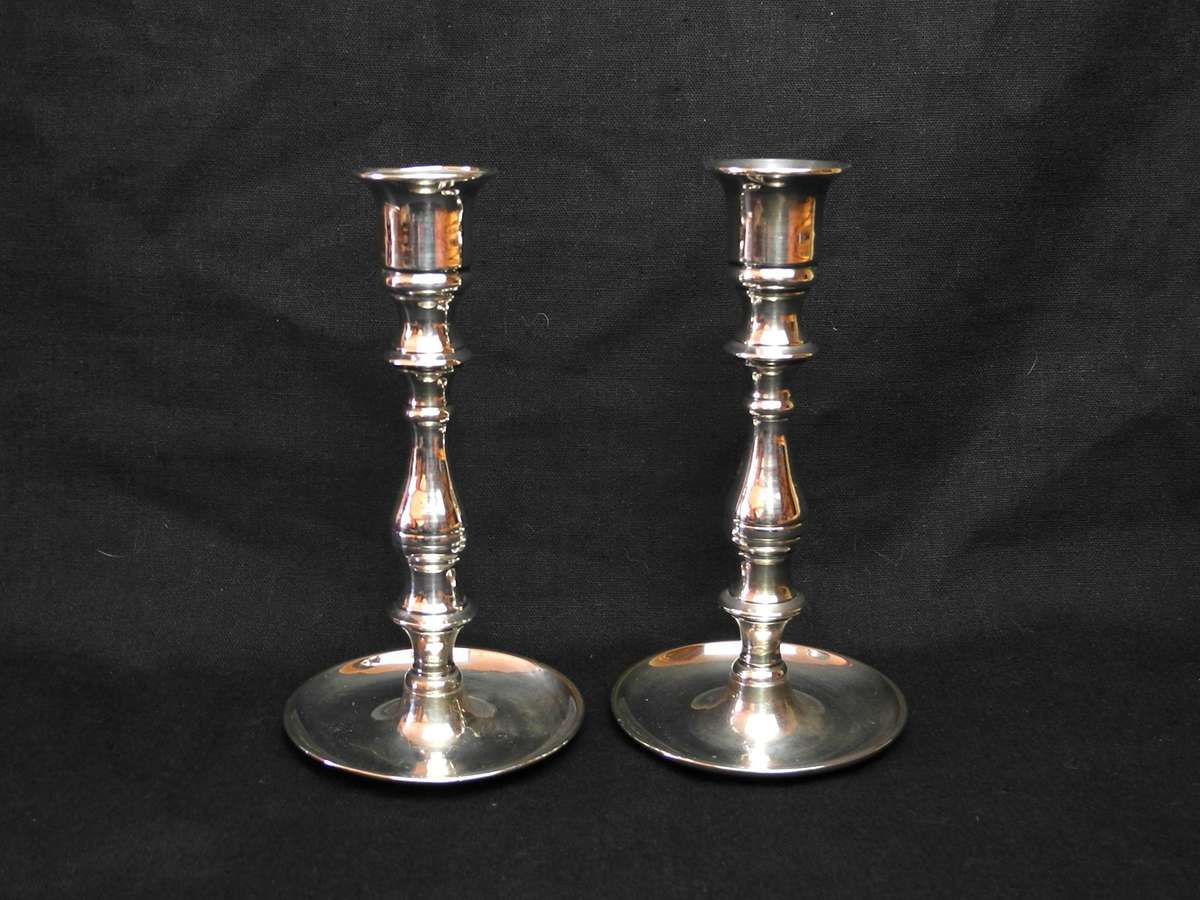 Vintage Silver-Plated Candlesticks (Pair) - Made in Hong Kong