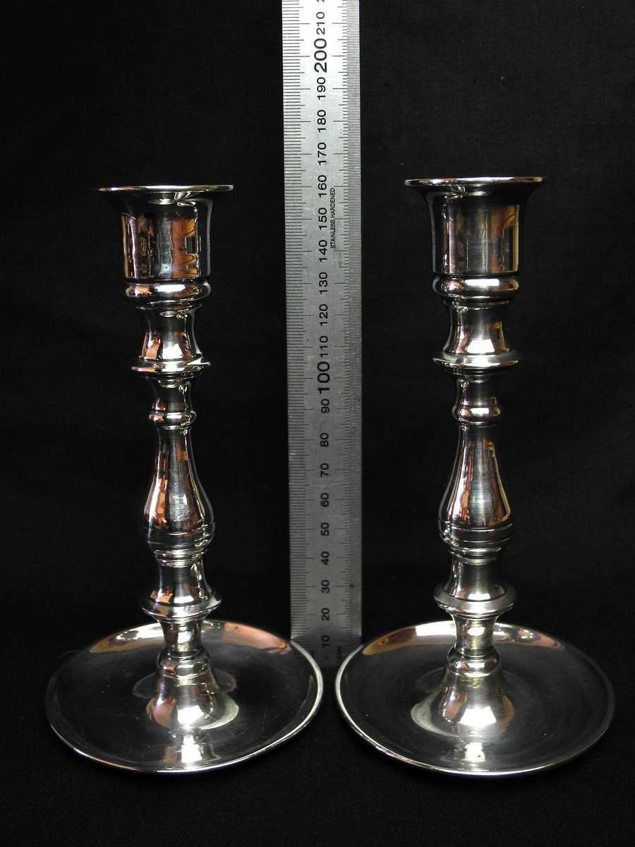 Vintage Silver-Plated Candlesticks (Pair) - Made in Hong Kong