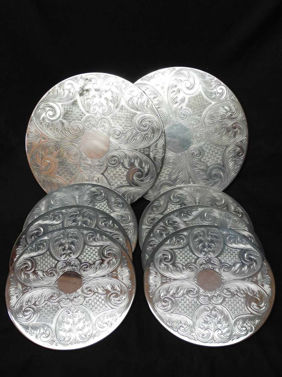 Vintage English Silver-Plated Placemat Set (8 Pieces)