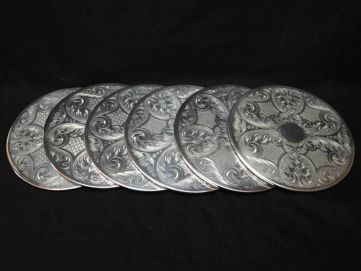 Vintage English Silver-Plated Placemat Set (8 Pieces)