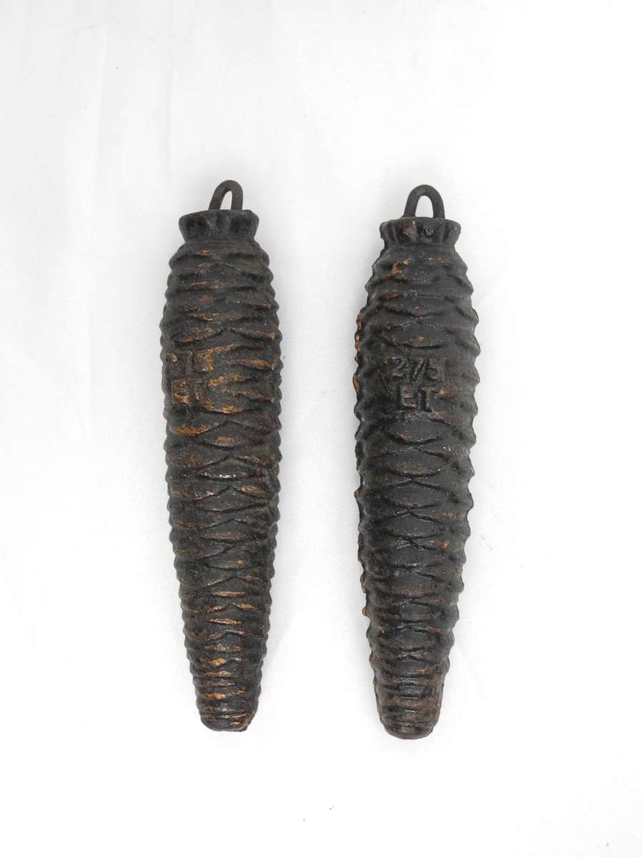 Vintage Cast Iron Cuckoo Clock Weights (Set of 2)
