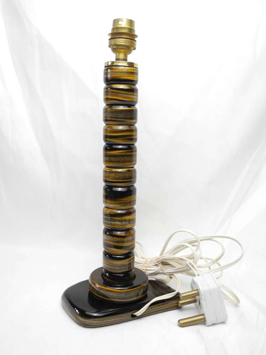 Vintage Tiger's Eye Statement Table Lamp