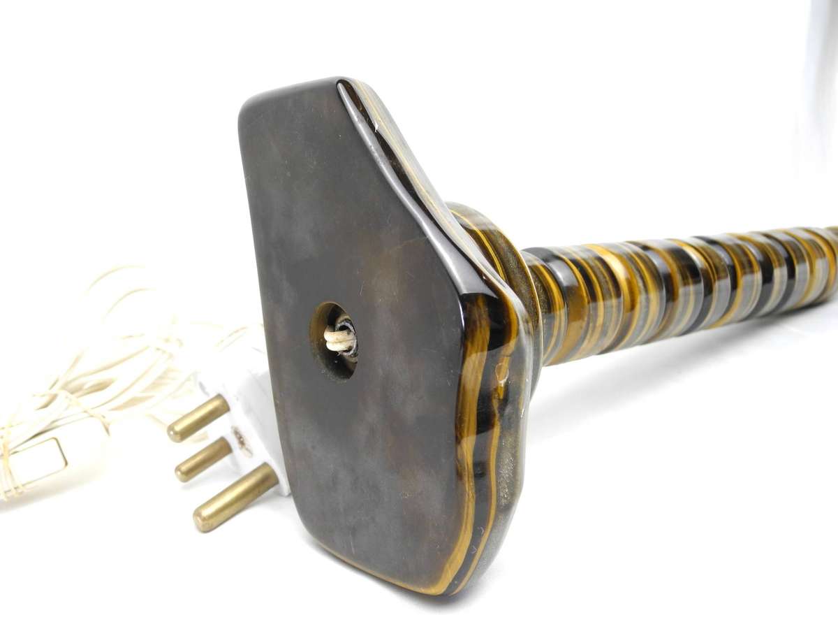Vintage Tiger's Eye Statement Table Lamp