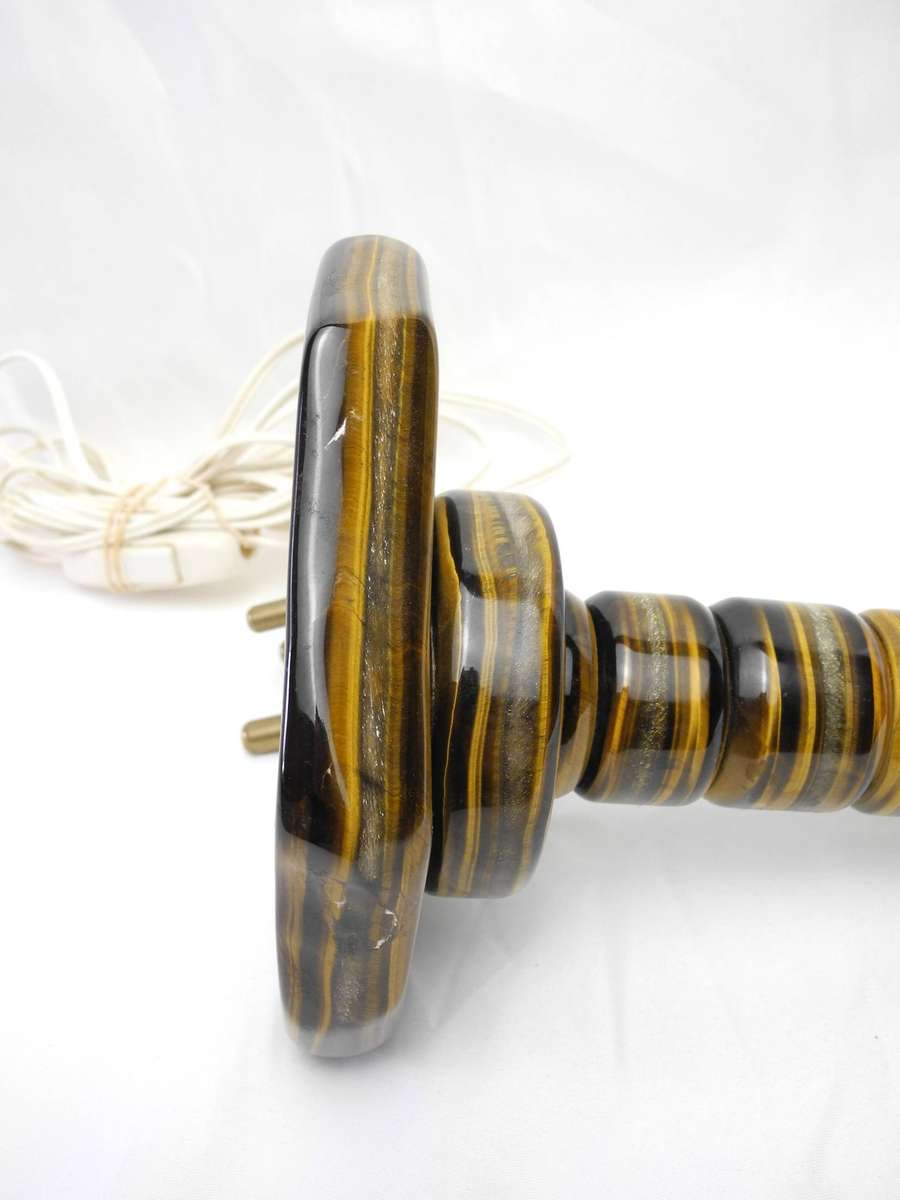 Vintage Tiger's Eye Statement Table Lamp