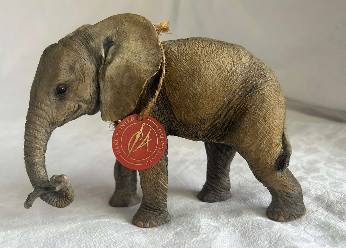 Vintage Country Artists Hand Painted "Playful" Elephant Calf