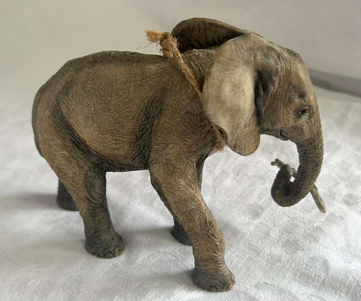 Vintage Country Artists Hand Painted "Playful" Elephant Calf