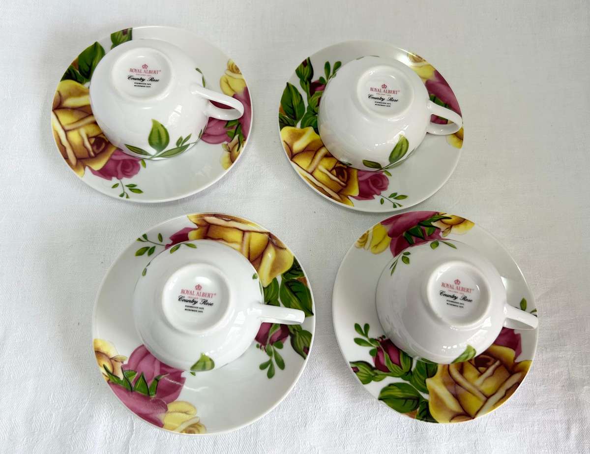 Royal Albert Country Rose Expresso Cups and Saucers