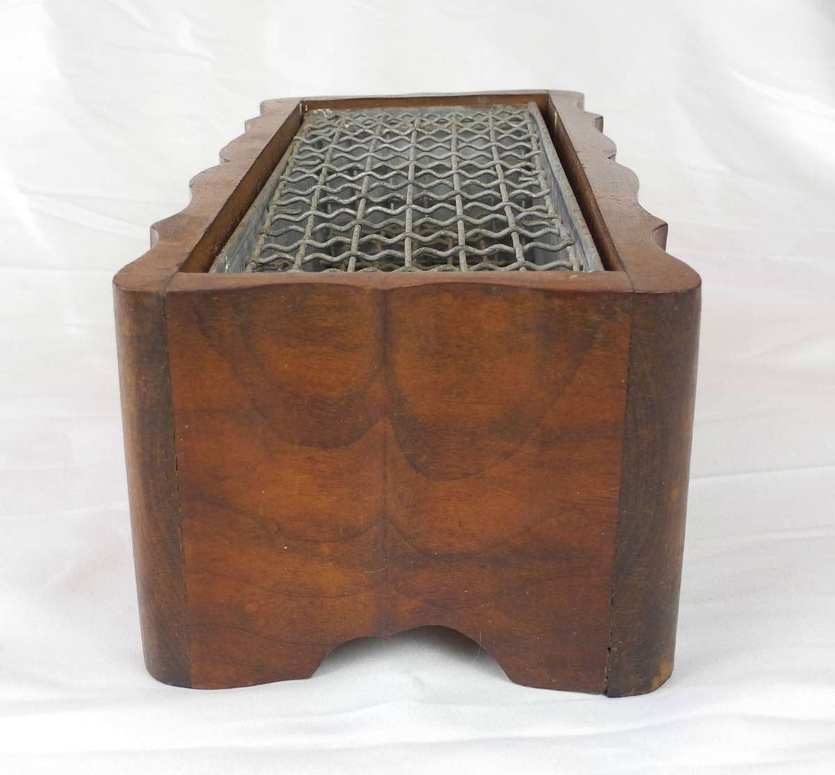 Vintage Mahogany Flower Frog / Floral Arranging Grid