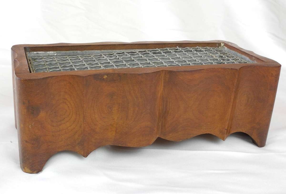 Vintage Mahogany Flower Frog / Floral Arranging Grid