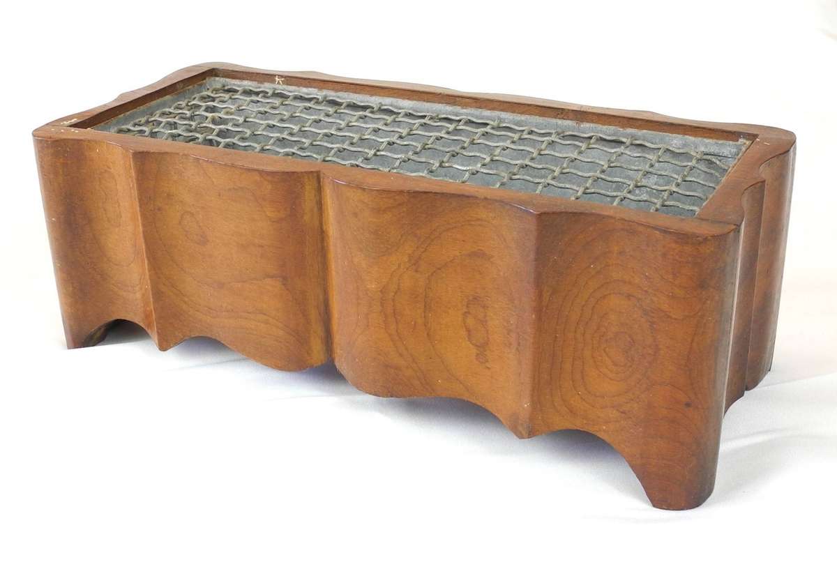 Vintage Mahogany Flower Frog / Floral Arranging Grid