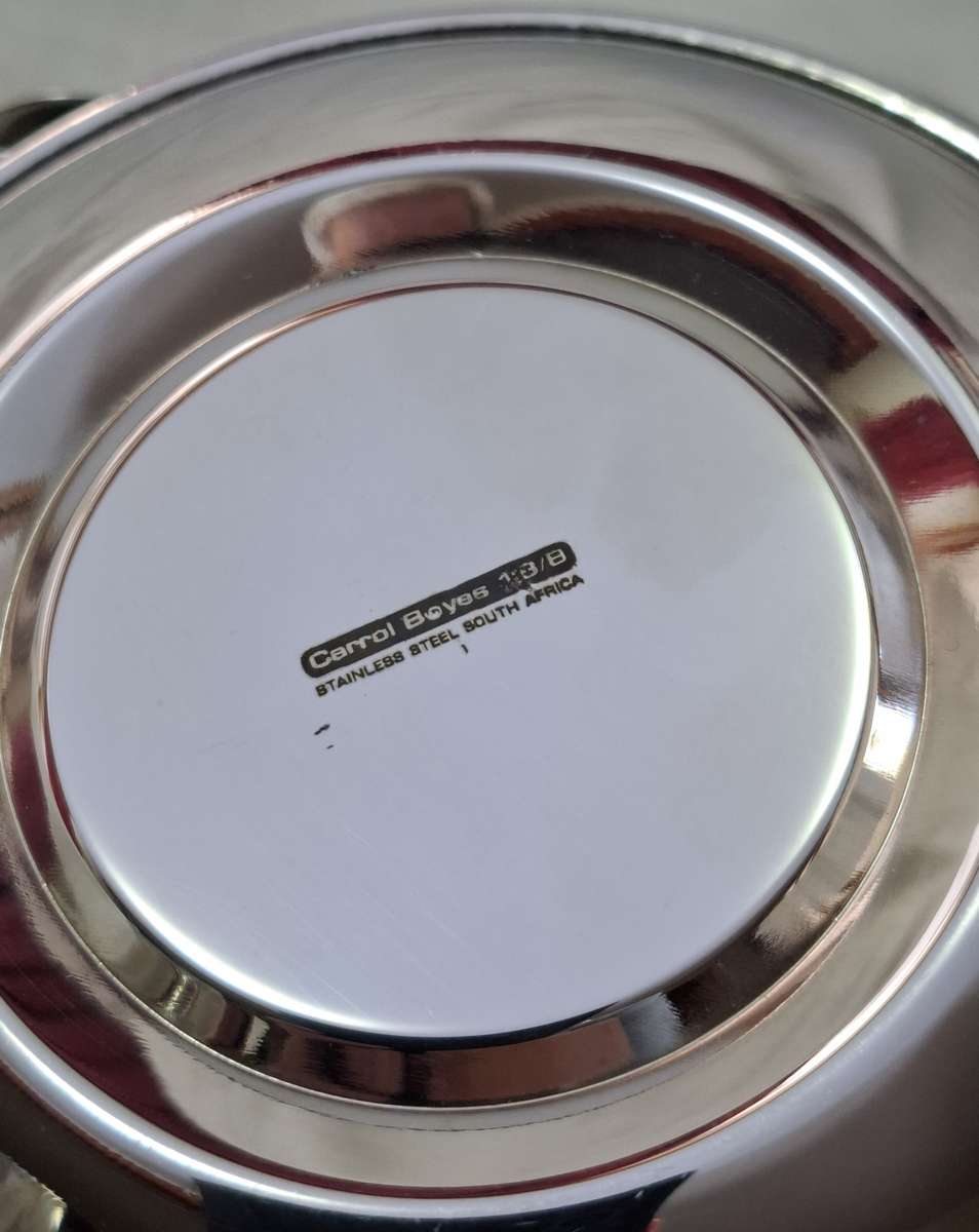 Carrol Boyes Stainless Steel Espresso Cups and Saucers