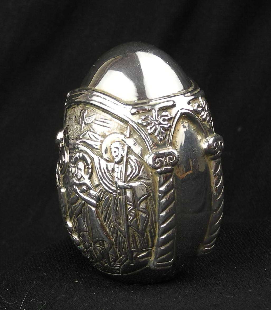 Greek Orthodox Silver Egg .999 Silver