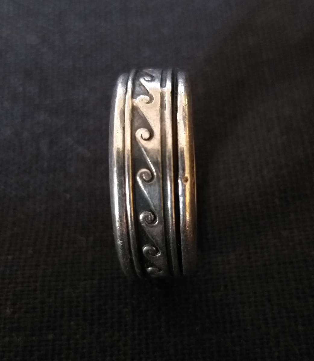 Vintage Mexico Sterling Silver Spinner Ring