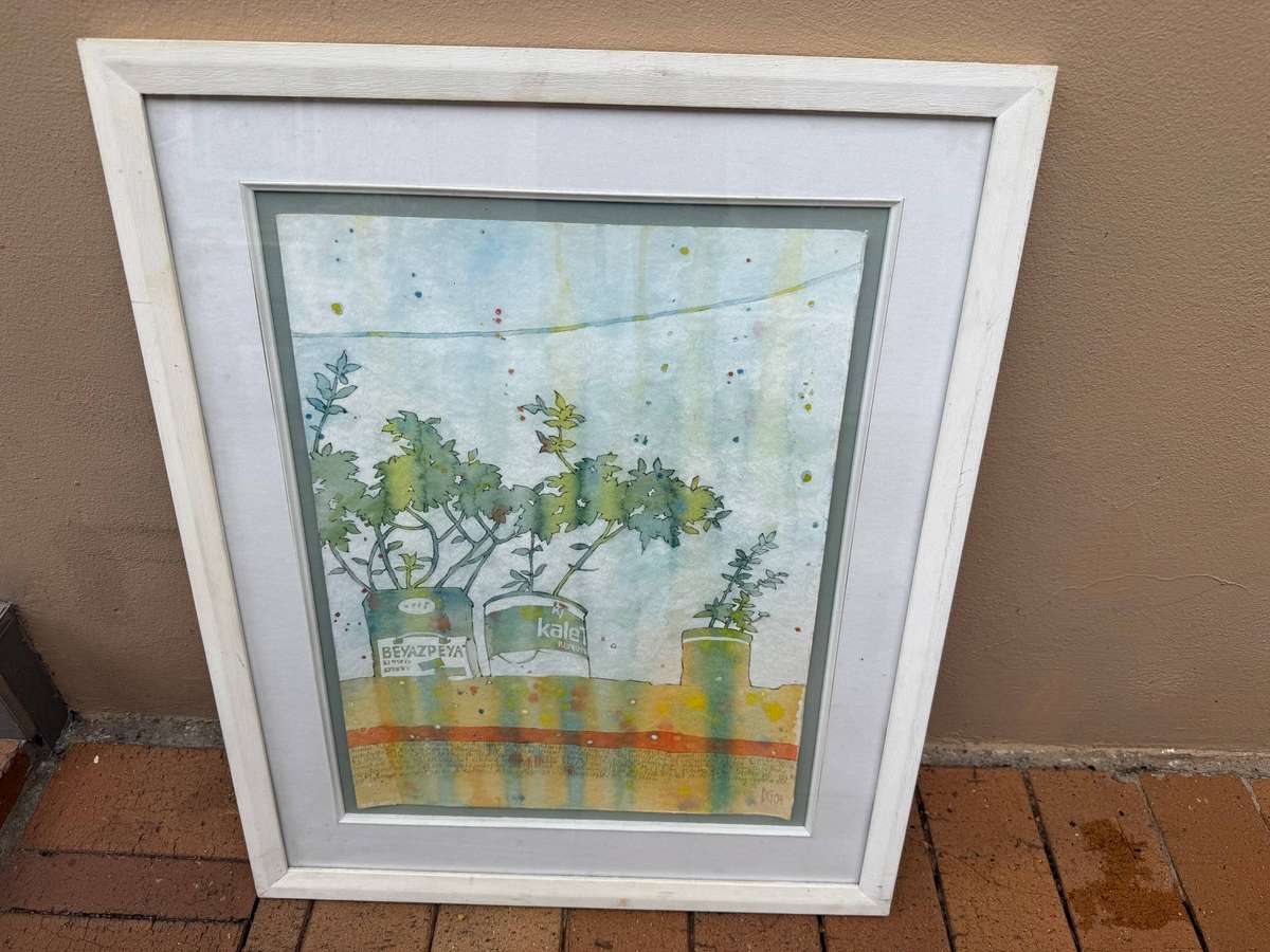 Beautiful large white frame with pic