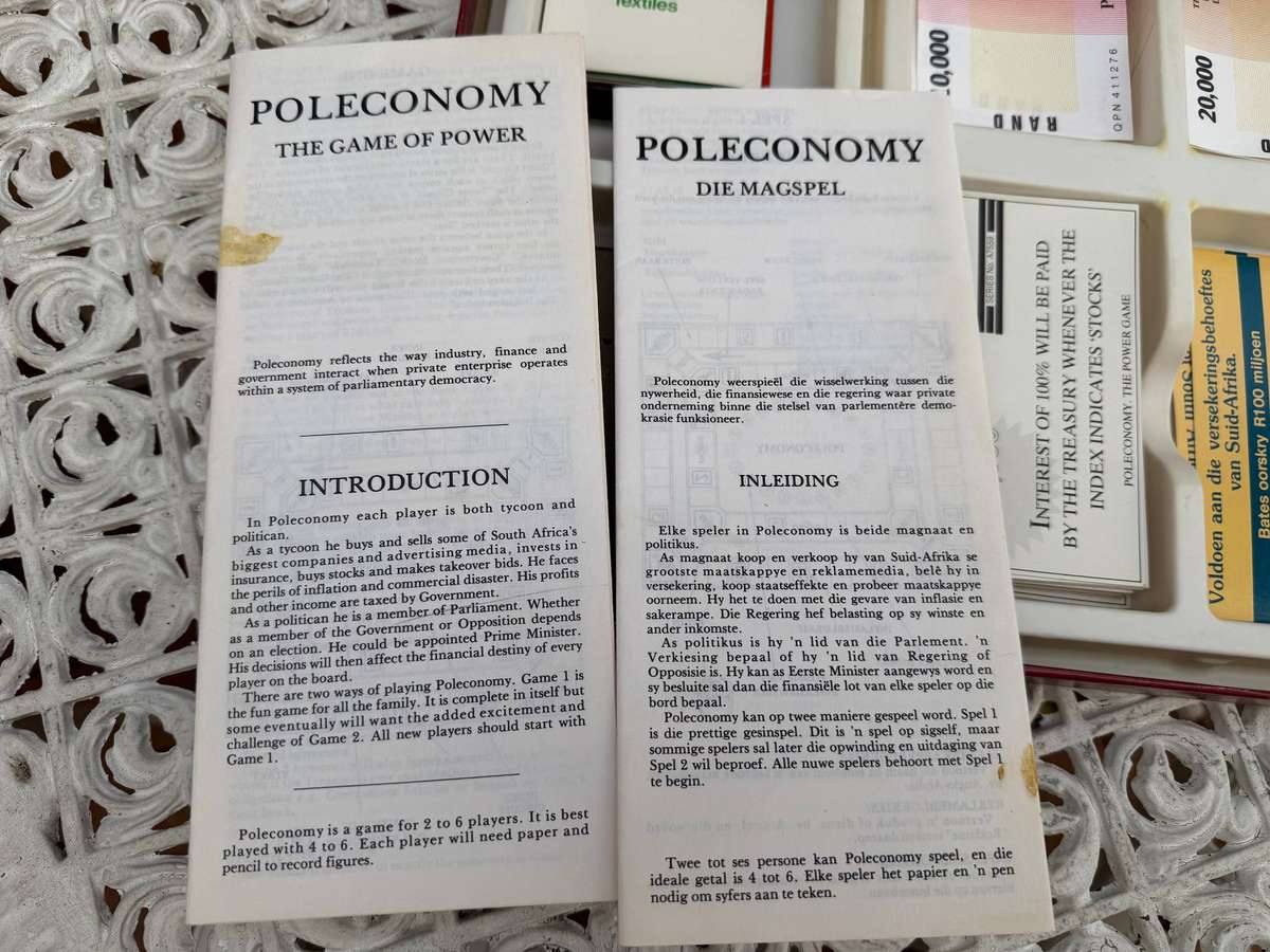 Wow Poleconomy vintage and collectable game - English and Afrikaans edition