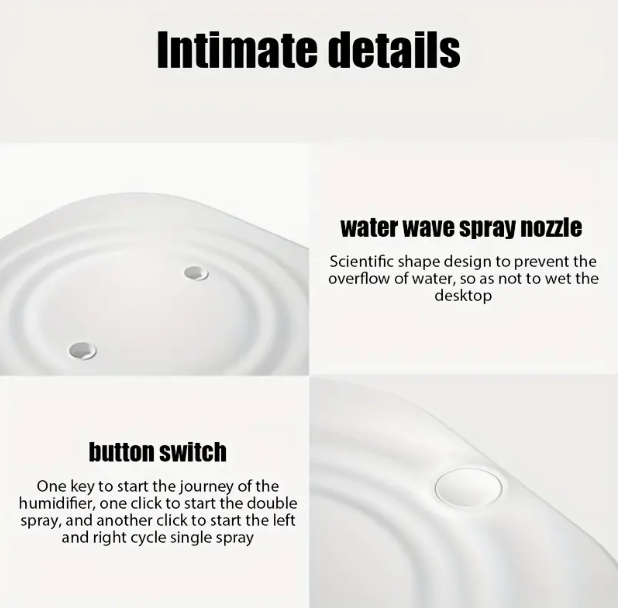 Portable Cool Mist Humidifier with 2 Mist Modes, 7-Color Light, and Auto Shut-Off