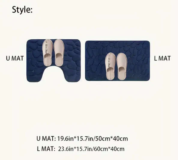 Toilet Bathroom Mat set - Coffee- 2 Piece