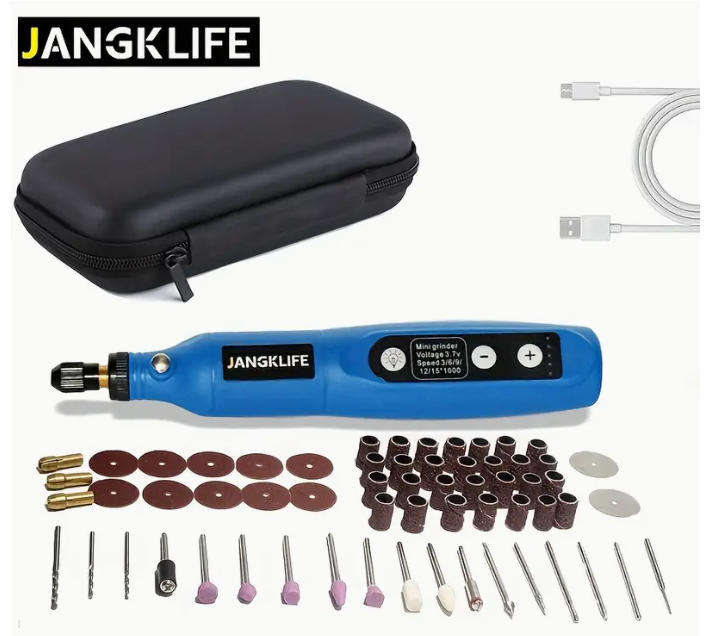 61pcs Cordless Rotary Tool Sanding Tool Kit Rechargeable Engraving Pen with Battery