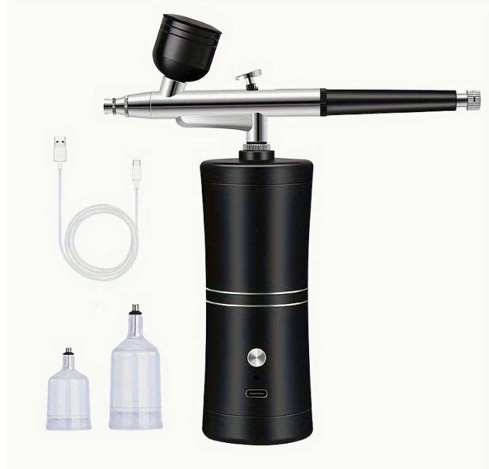 Airbrush Portable Air Compressor Nano Fog Mist Sprayer - Black